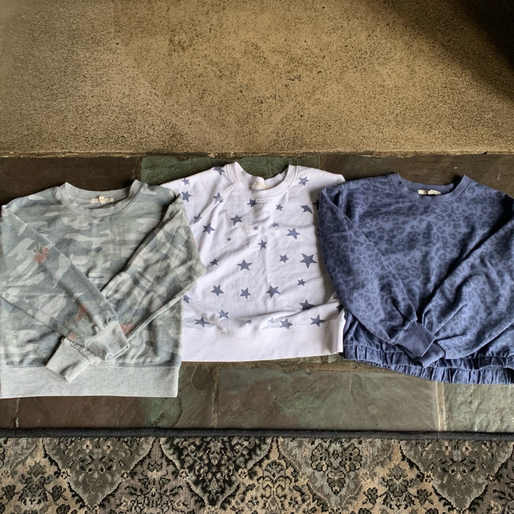 Lot of 3 Girls Sz S Z Supply Crewneck Sweatshirts